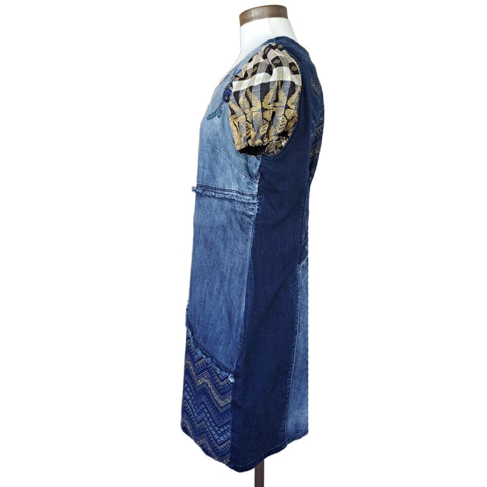 Desigual Upcycled Elda Denim Patchwork Dress Size… - image 8